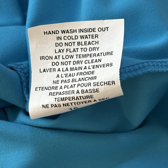 Sympli Womens Trapeze Dress Sz 4 Aqua Blue Pockets Lagenlook Flowy Stretch Artsy - Picture 7 of 11